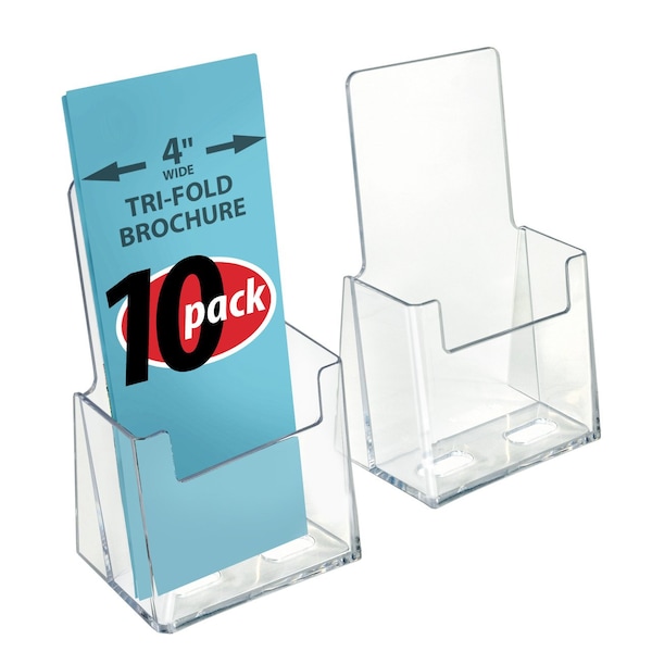 Trifold Brochure Holder. Inside Dimension: 4.125''W, 10PK